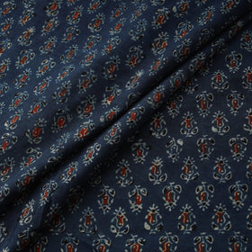 Hand block ajrakh print natural dyed cotton fabric 38