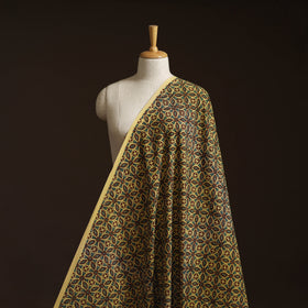 Hand block ajrakh print natural dyed cotton fabric 39