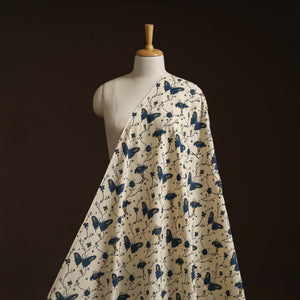 Hand block ajrakh print natural dyed cotton fabric 40