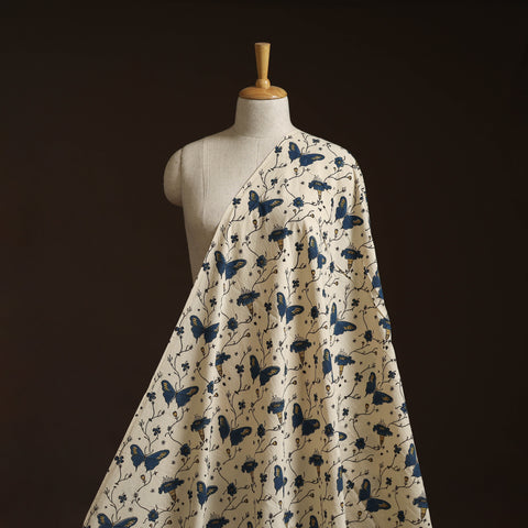 Hand block ajrakh print natural dyed cotton fabric 40