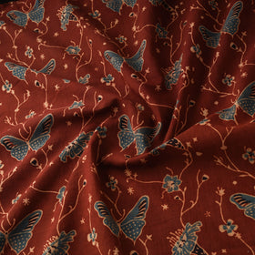 Hand block ajrakh print natural dyed cotton fabric 42