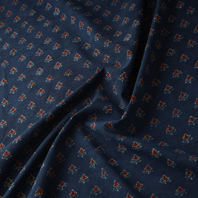 Hand block ajrakh print natural dyed cotton fabric 44