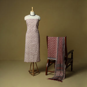 Hand block bagh print cotton 3pc unstitched dress material