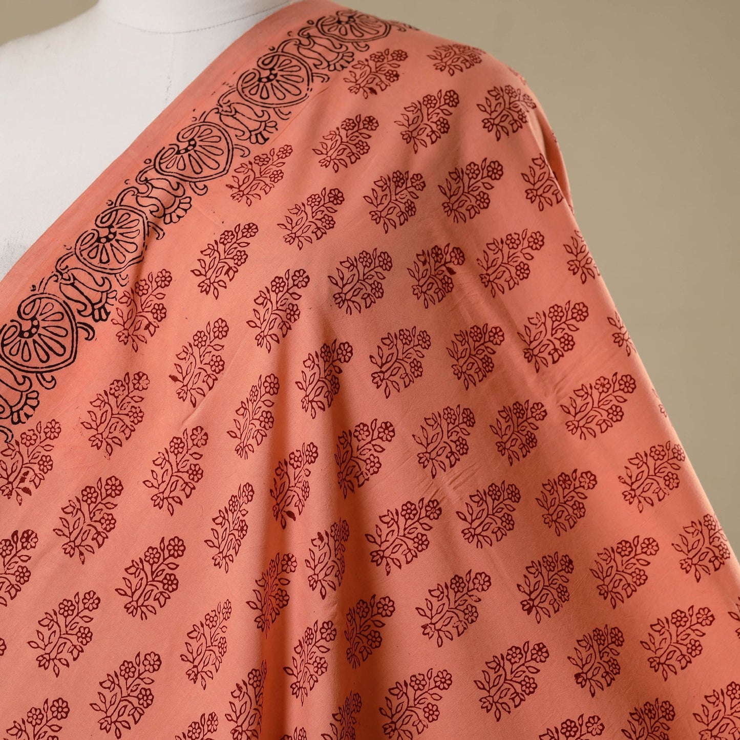 Natural dyed cotton bagh fabric 11 - handcrafted