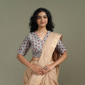 Hand block bagh print natural dyed cotton readymade blouse