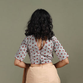 Hand block bagh print natural dyed cotton readymade blouse