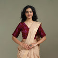 Hand block bagh print natural dyed cotton readymade blouse