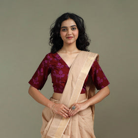 Hand block bagh print natural dyed cotton readymade blouse