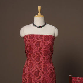 Hand block bagru print linen 3pc unstitched dress material
