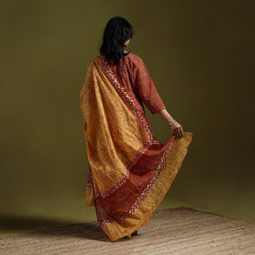 Hand block batik print cotton suit set with dupatta