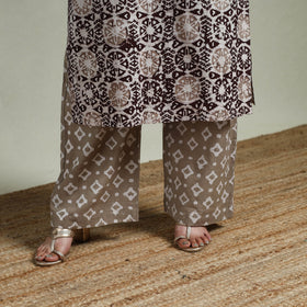 Hand block batik print cotton suit set with dupatta
