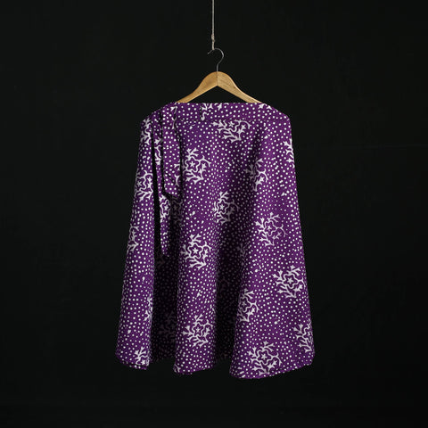 Hand block batik print cotton wrap around skirt 07