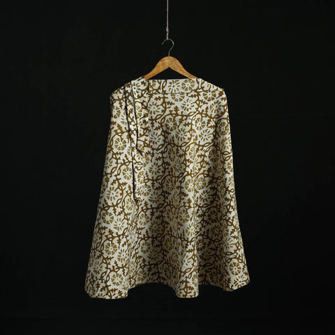 Hand block batik print cotton wrap around skirt 23