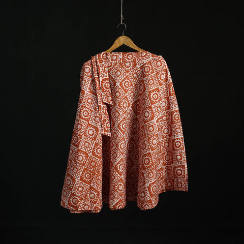 Hand block batik print cotton wrap around skirt 27