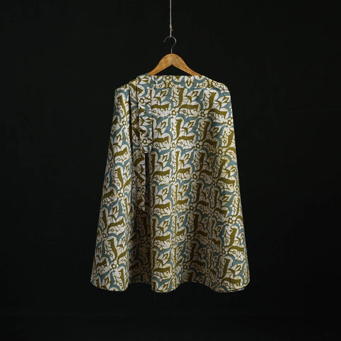 Hand block batik print cotton wrap around skirt 33