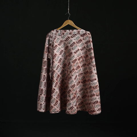Hand block batik print cotton wrap around skirt 38