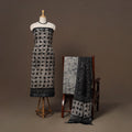 Hand block batik print linen 3pc unstitched dress material