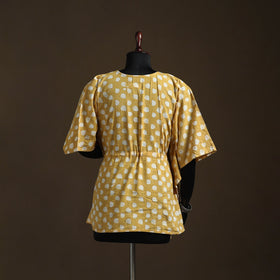 Hand block batik print patchwork cotton kaftan (short) 31