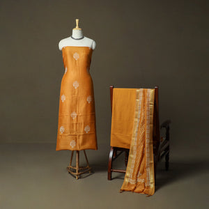 Hand block jaipur print maheshwari silk handloom 3pc