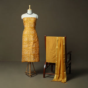 Hand block jaipur print maheshwari silk handloom 3pc