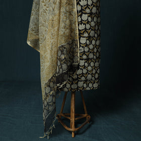 Hand block print bagru cotton 3pc unstitched dress material