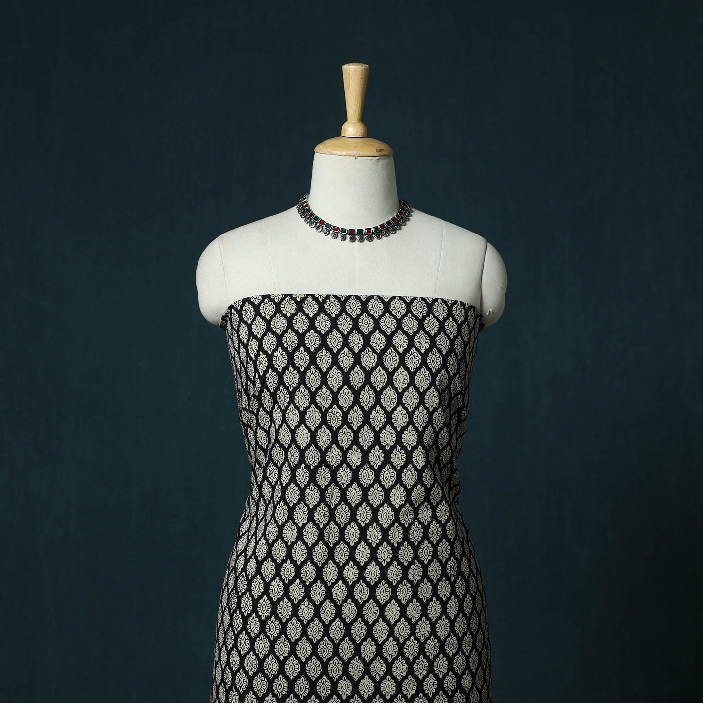 Hand block print bagru cotton 3pc unstitched dress material