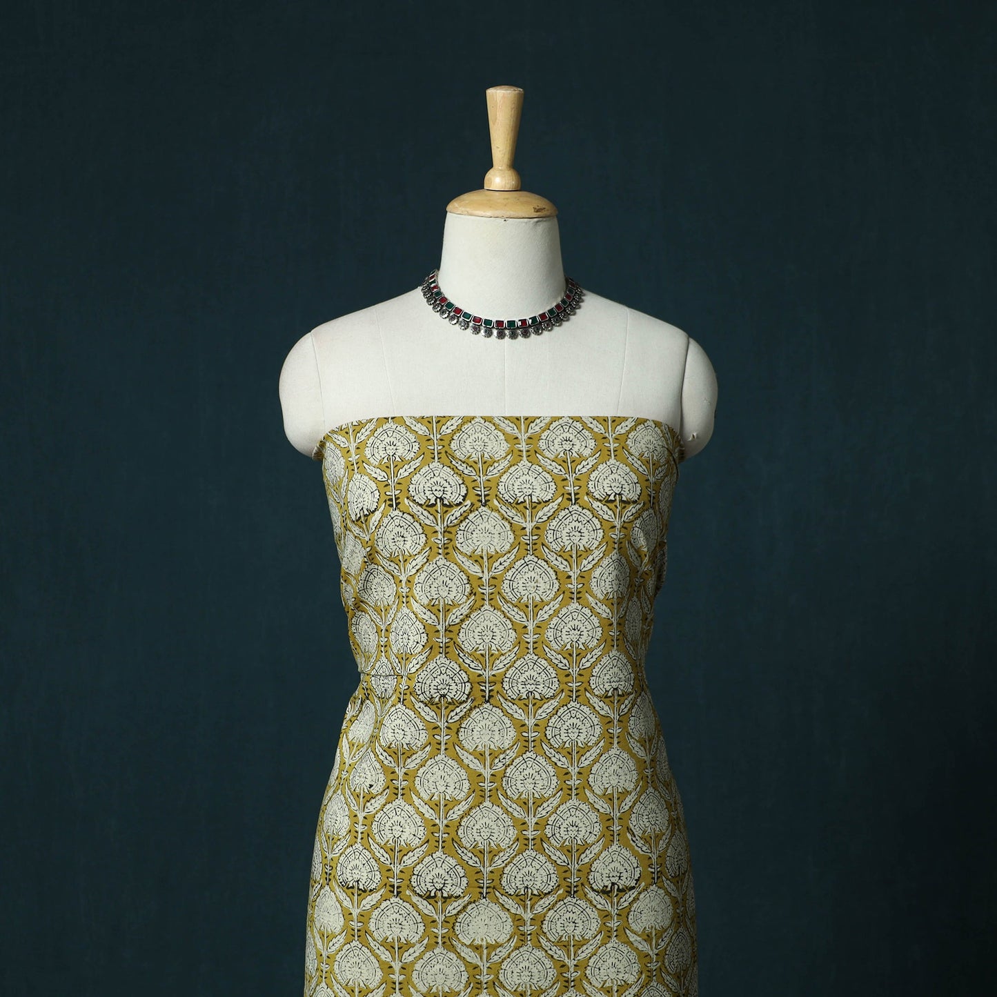 Hand block print bagru cotton 3pc unstitched dress material