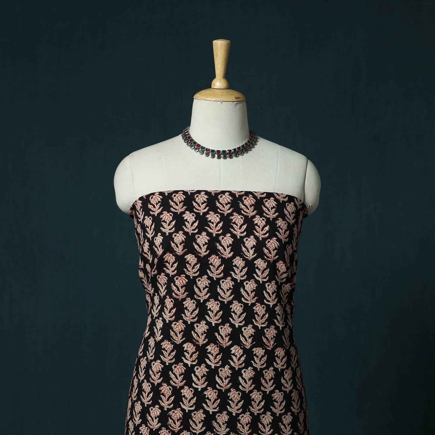 Hand block print bagru cotton 3pc unstitched dress material