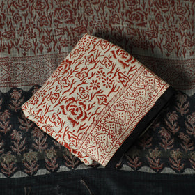 Hand block print bagru cotton 3pc unstitched dress material