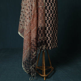 Hand block print bagru cotton 3pc unstitched dress material