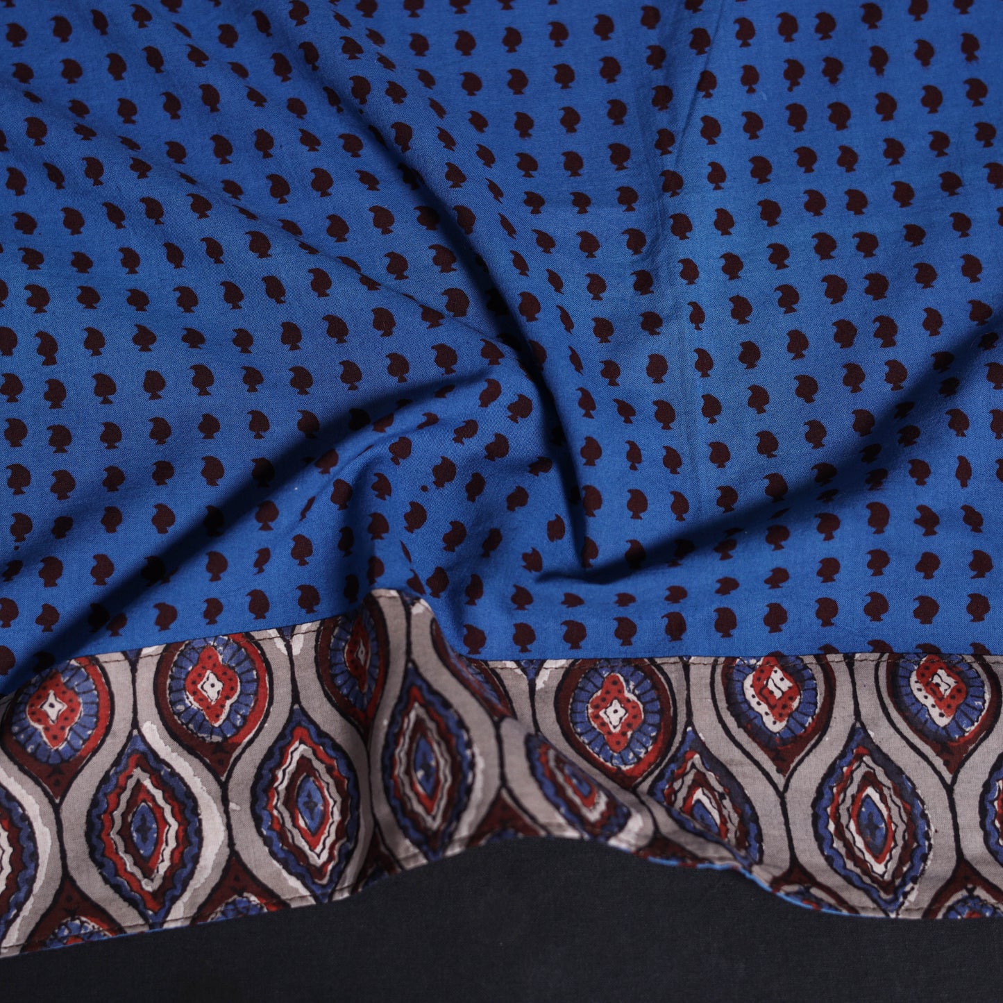 Hand block print cotton bagh blouse piece 53 - handcrafted