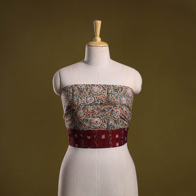 Hand block print cotton kalamkari blouse piece 50