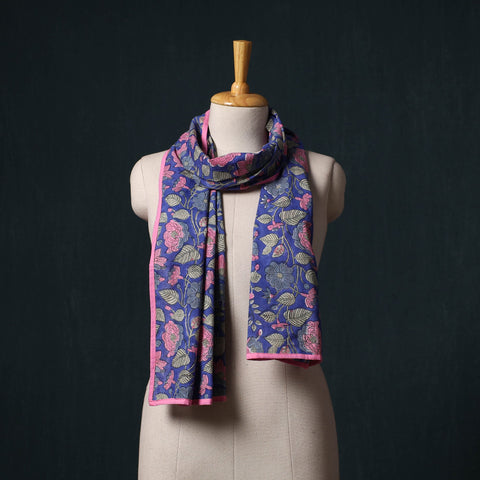 Hand block print cotton sanganeri stole 21 - handcrafted