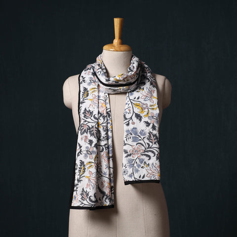 Hand block print cotton sanganeri stole 26 - handcrafted