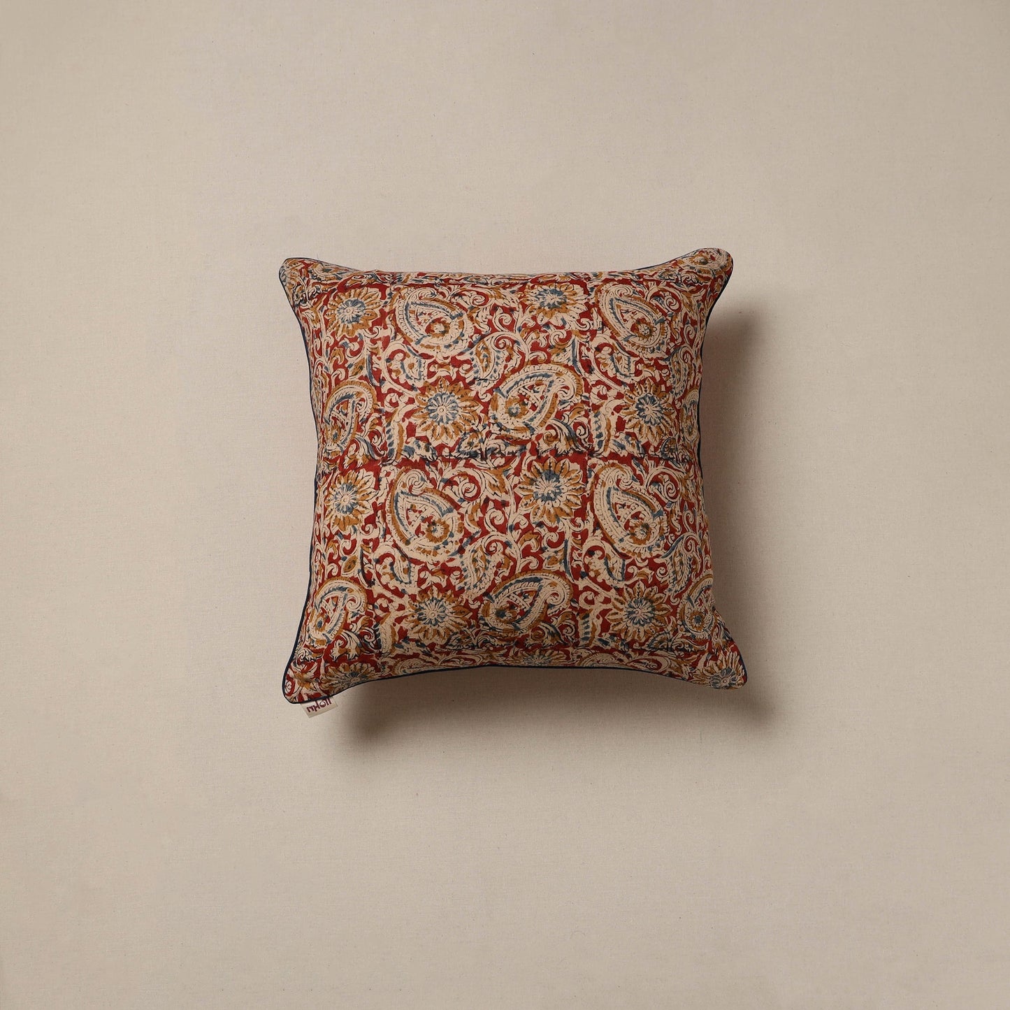 Hand kalamkari cushion cover 51 - handcrafted