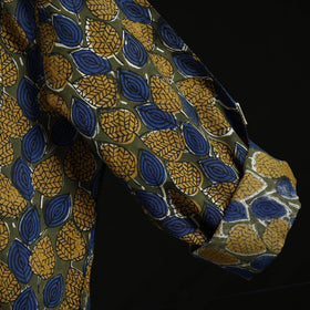 Hand block print natural dyed cotton short bagru kurta