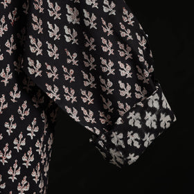 Hand block print natural dyed cotton short bagru kurta