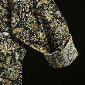 Hand block print natural dyed cotton short bagru kurta