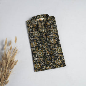 Hand block print natural dyed cotton short bagru kurta