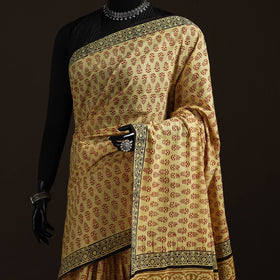 Hand block print pure mul cotton jaipur saree 01