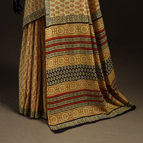 Hand block print pure mul cotton jaipur saree 01