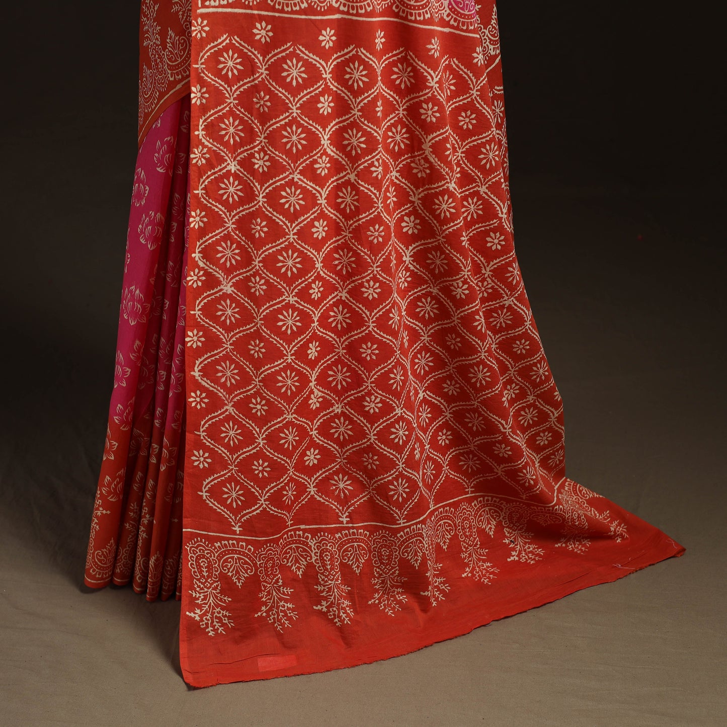Hand block print pure mul cotton jaipur saree 02