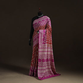 Hand block print pure mul cotton jaipur saree 03