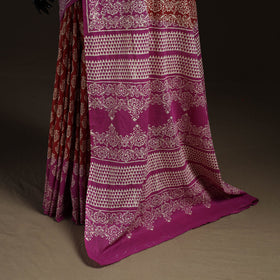 Hand block print pure mul cotton jaipur saree 03