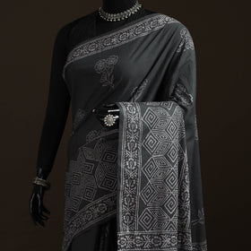 Hand block print pure mul cotton jaipur saree 05