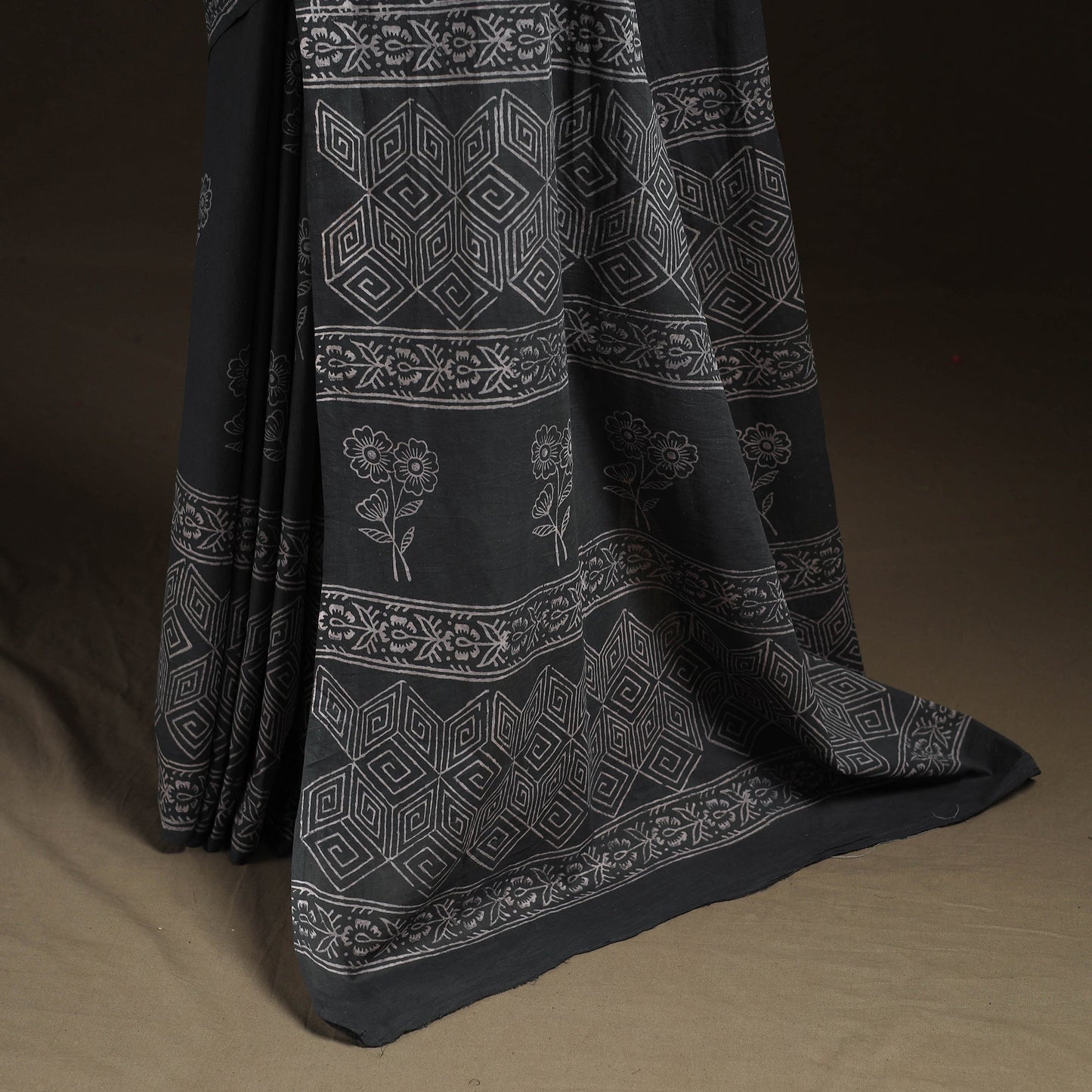 Hand block print pure mul cotton jaipur saree 05