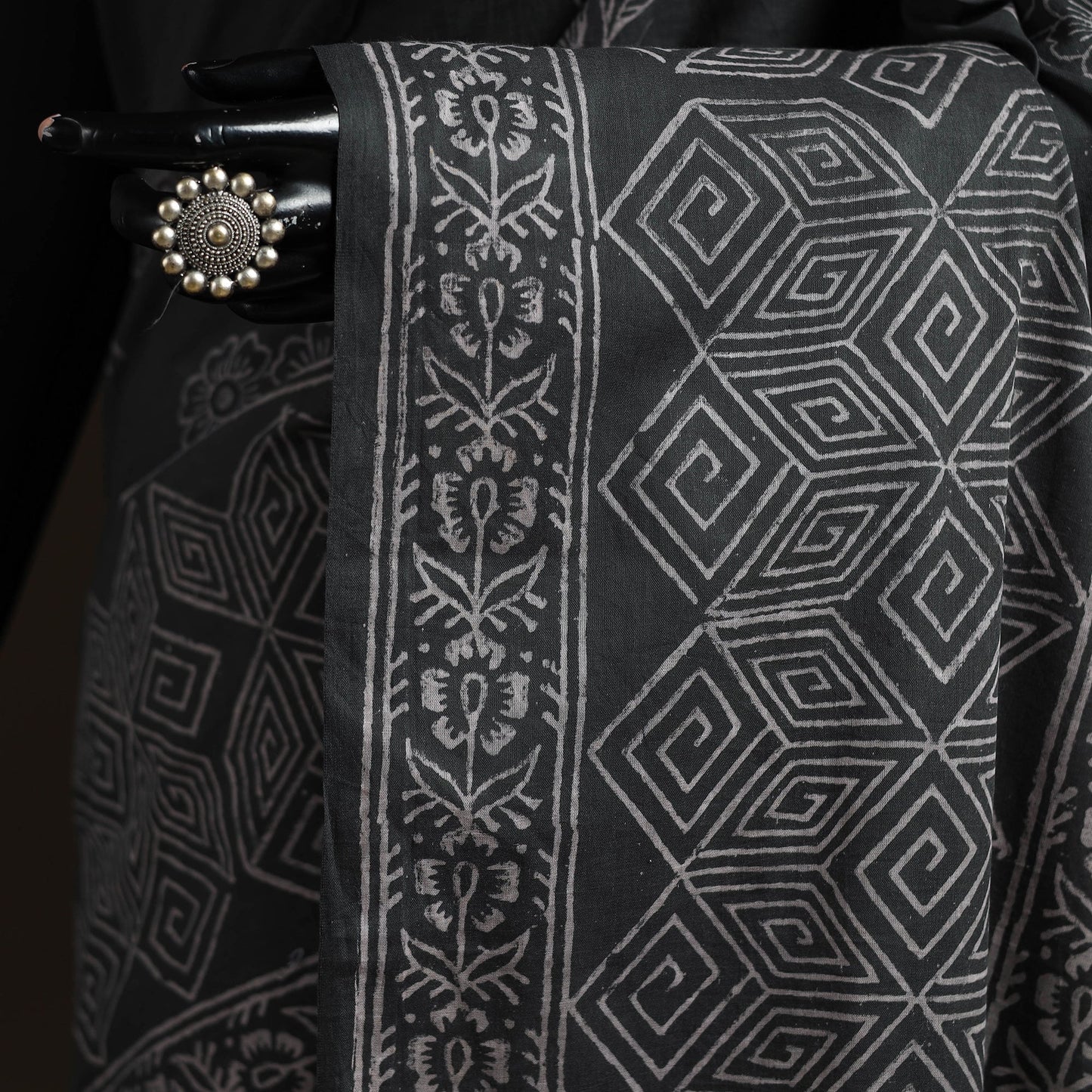 Hand block print pure mul cotton jaipur saree 05