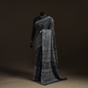 Hand block print pure mul cotton jaipur saree 05