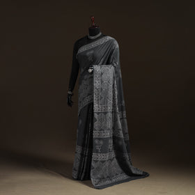 Hand block print pure mul cotton jaipur saree 05