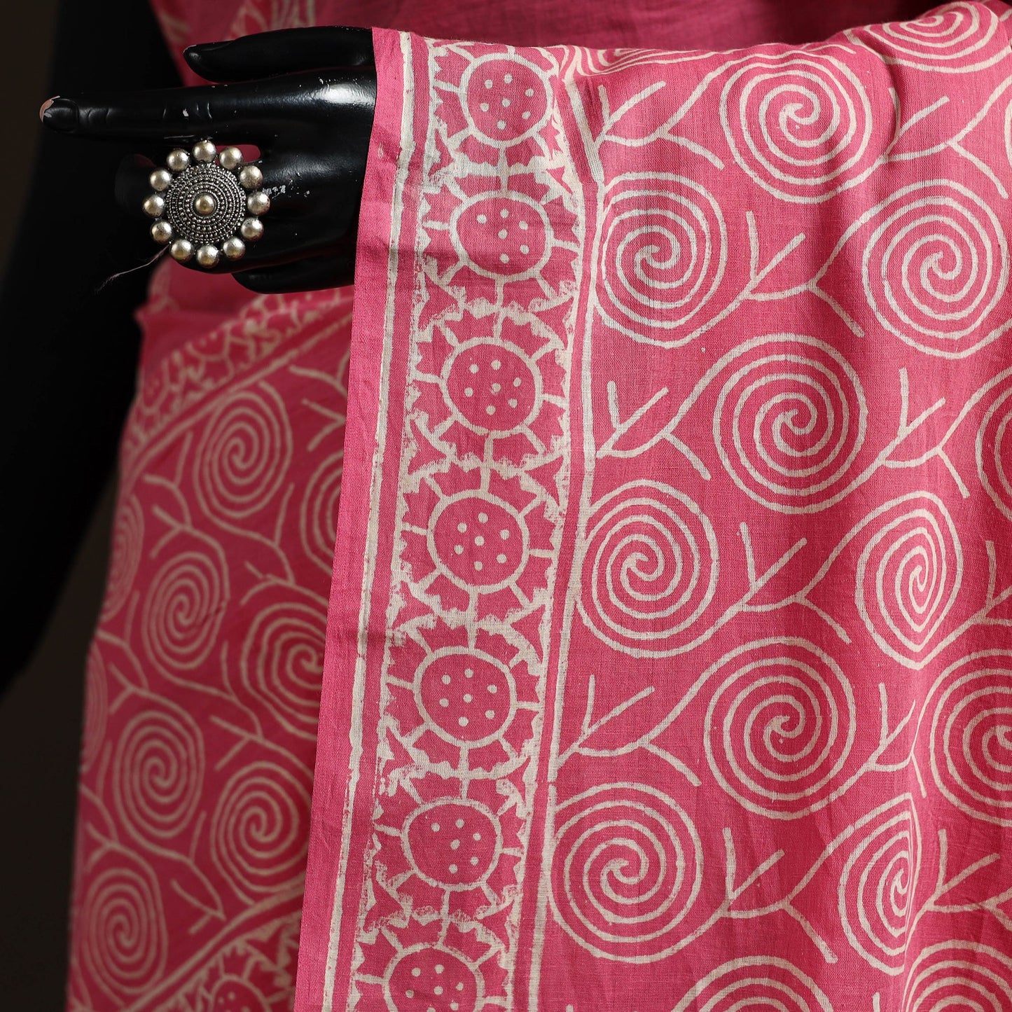 Hand block print pure mul cotton jaipur saree 06